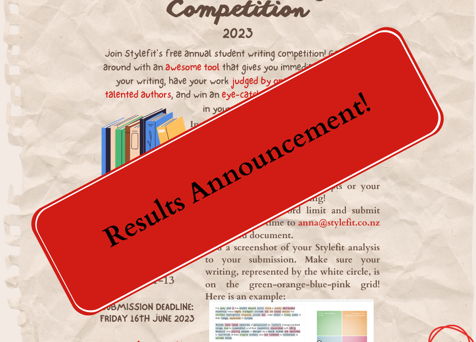 Writing Competition Results Announced!